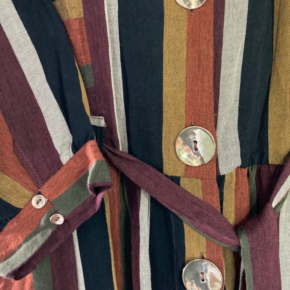 NWT ZARA LONG STRIPED DRESS WITH BUTTONS (L) - Picture 6 of 11